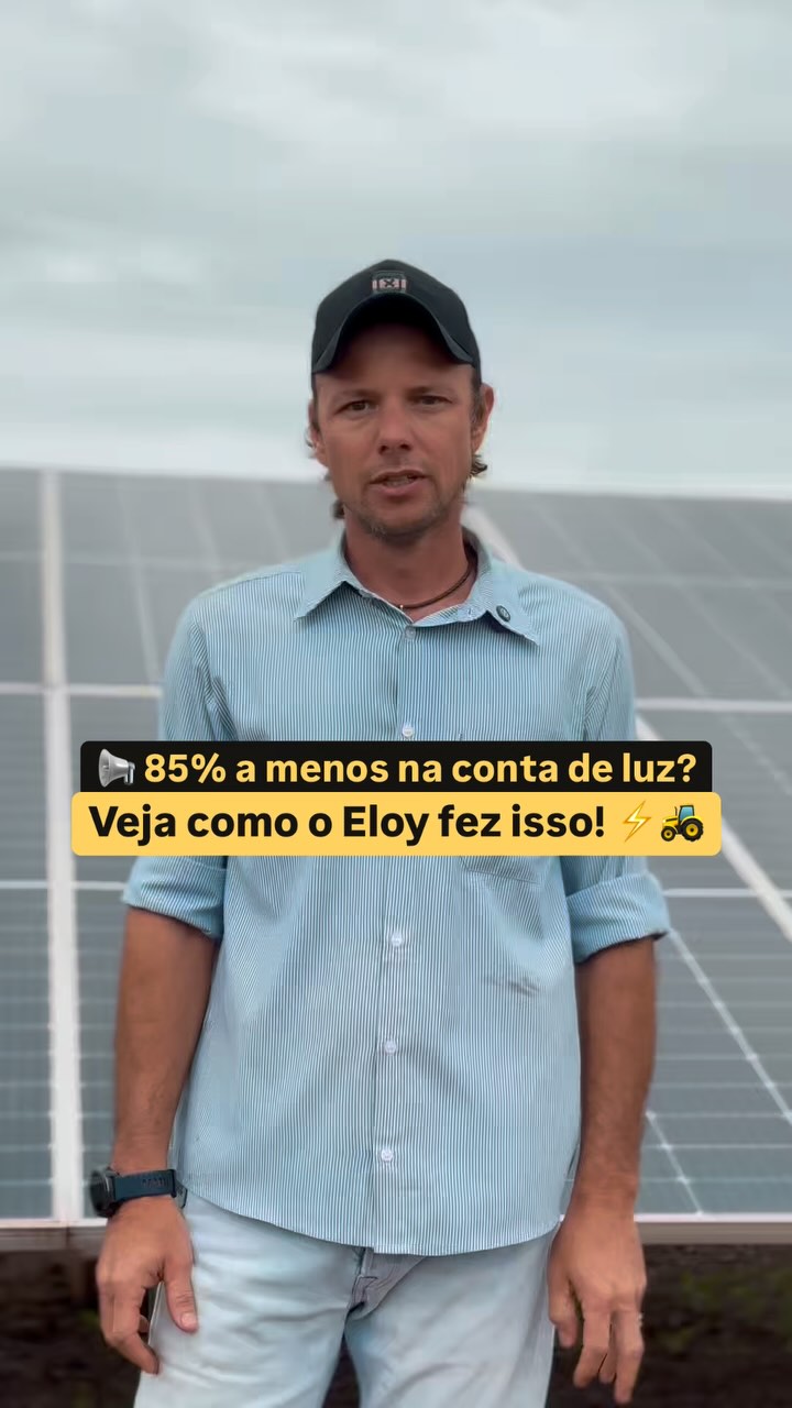 85% a menos na conta e energia garantida pra produção.